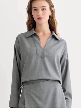 NWT Everlane Wool Overshirt in Tailor Twill | Heather Graphite - M